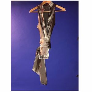 Satin Moss Green Sash Top